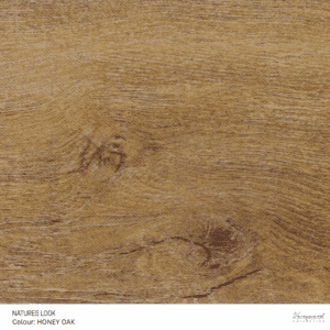 Nature’s Look luxury vinyl plank in Honey Oak warm wood tone